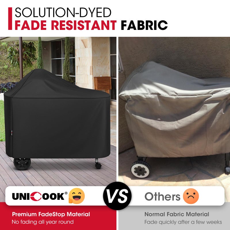 Unicook Grill Cover Compatible with Weber Performer Deluxe Charcoal Grills 22-Inch, BBQ Cover for Outside, Heavy Duty Waterproof Fade Resistant Barbecue Protector, Compared to Weber 7152 - Image 4
